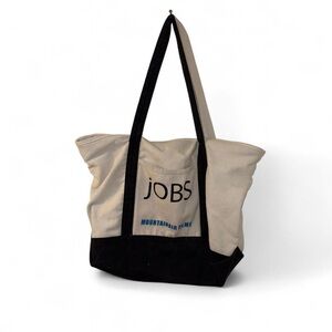 Jobs Ashton Kutcher Canvas Tote Bag with Black Straps
